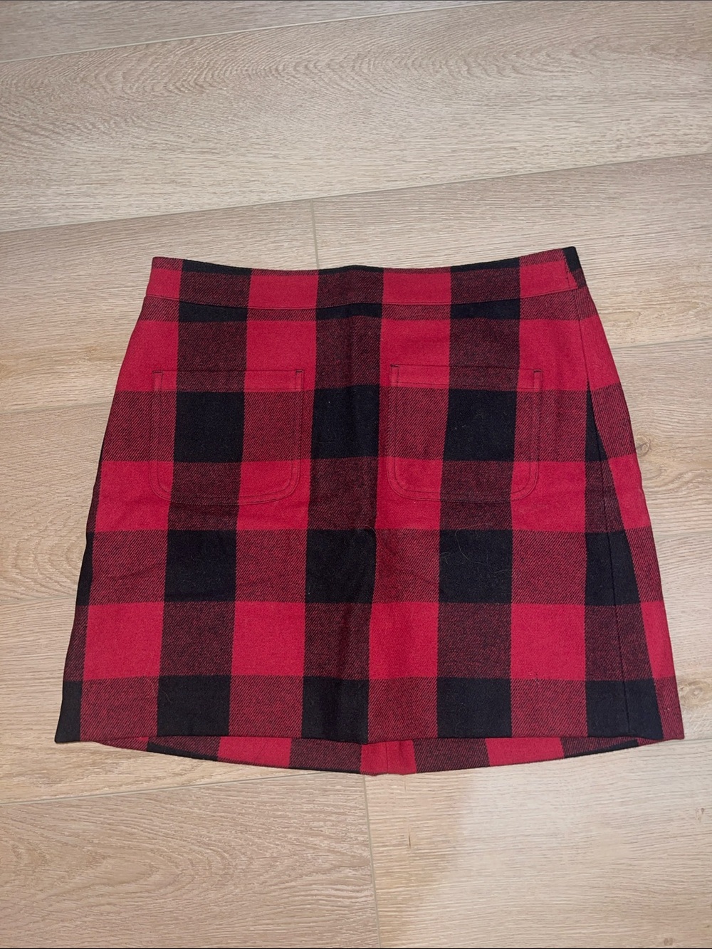 J. Crew Red and Black Plaid Skirt
